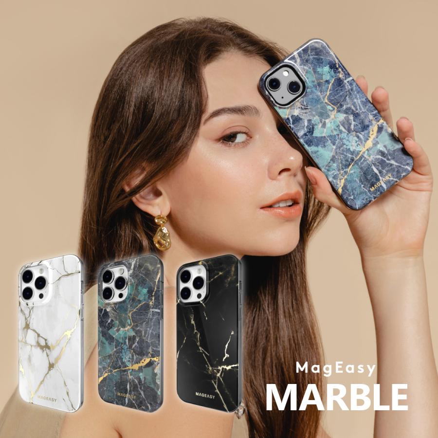 MAGEASY iPhone14 ケース カバー 米軍MIL規格 マーブル 模様 おしゃれ