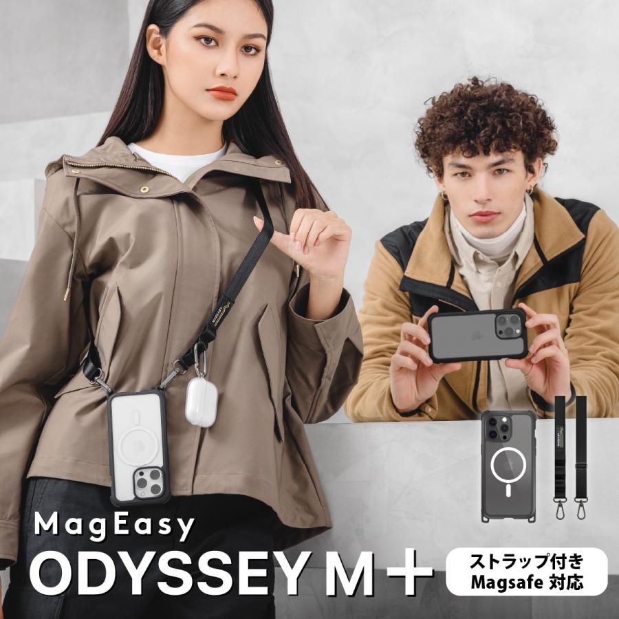 MAGEASY iPhone15Pro 耐衝撃 ケース 斜めがけ 首掛け 肩掛け