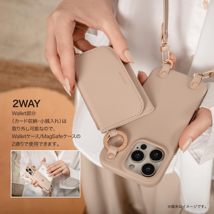 MAGEASY iPhone16 Plus ケース MagSafe 対応 ショルダー ストラップ 