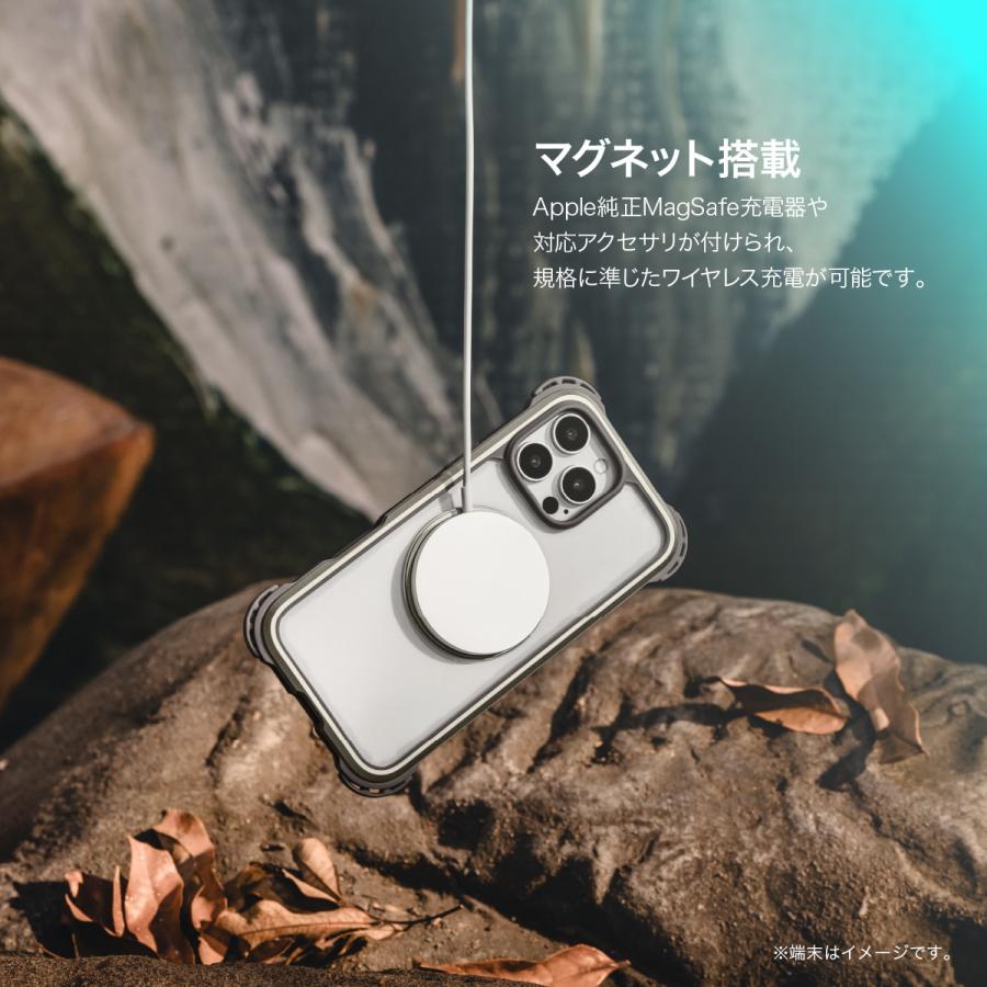 MAGEASY iPhone 16 Pro Max ケース クリア MagSafe スタンド リング