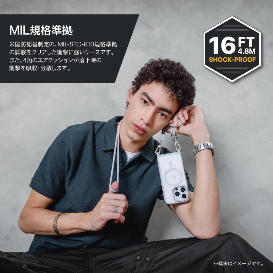 iPhone 16 Pro Max ケース ショルダー ストラップ 付き クリア MagSafe 対応 耐衝撃格 マグセーフ スマホケース アイフォン16 ProMax 対応 MagEasy Roam M | MAGEASY | 02