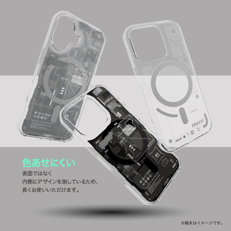 CASSETIFY iPhone用ケース マグセーフ対応 MAGEASY iPhone 16 Pro Max ケース MagSafe 対応 クリア オシャレ 機械