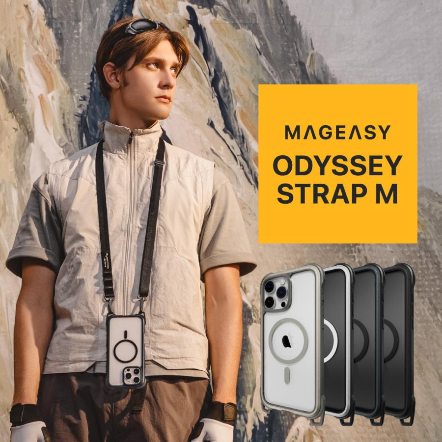 MAGEASY iPhone 16 Pro ケース ショルダー ストラップ 付き クリア
