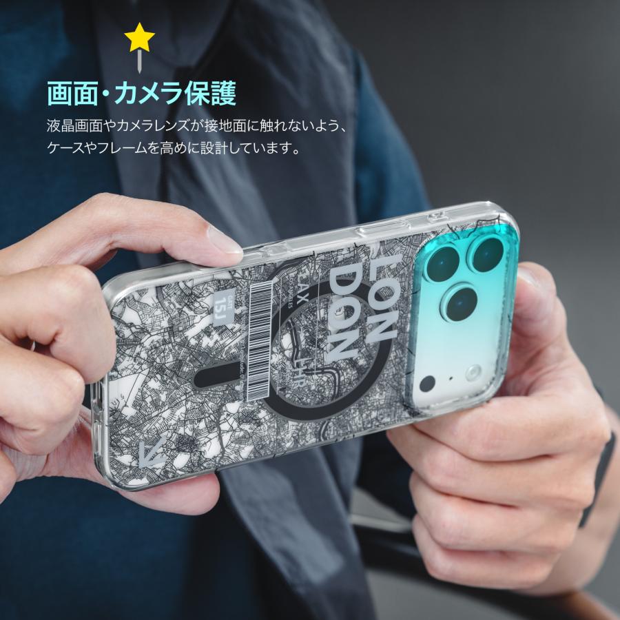 【MagEasy】 iPhone Air 対応 ケース MagSafe 対応 MAGEASY iPhone Air ケース MagSafe 対応 クリア 地図 柄 耐衝撃