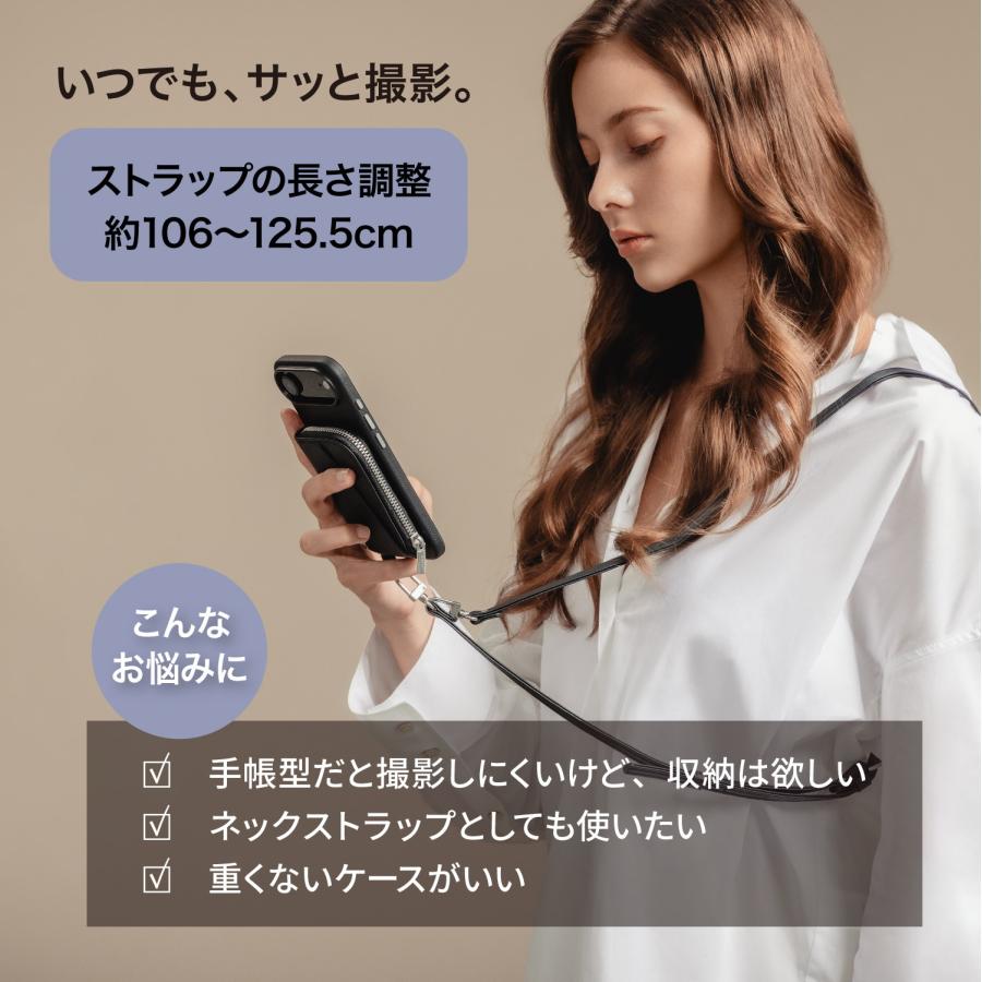 MAGEASY iPhone 17 ケース ショルダー ストラップ 付き カード入れ