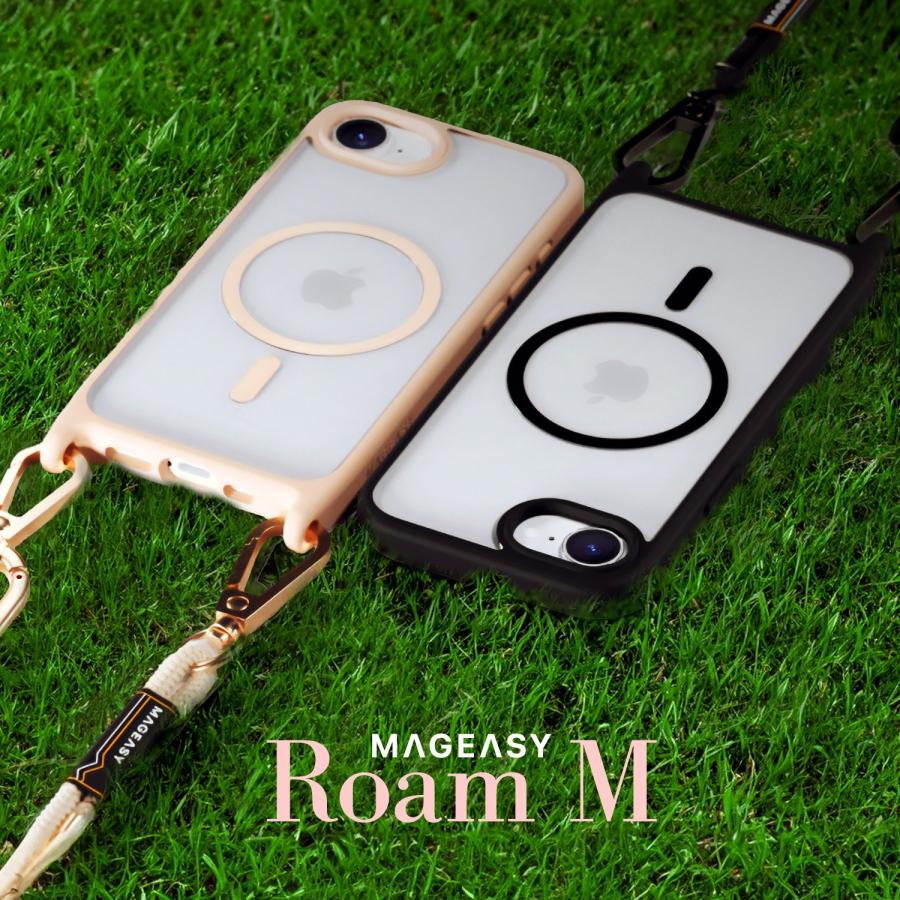 MAGEASY iPhone 16e ケース ショルダー ストラップ 付き クリア