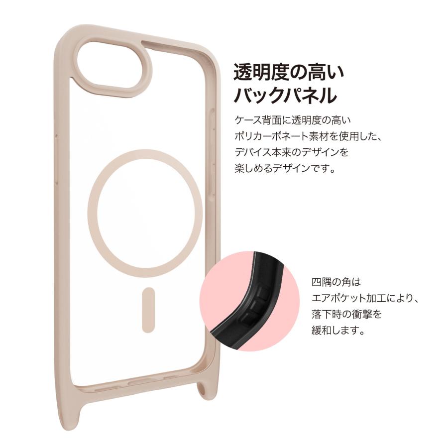 iPhone 16e ケース ショルダー ストラップ 付き クリア マグネット リング付き 耐衝撃 スマホケース カバー iPhone16e アイフォン16 e 対応 MagEasy Roam M | MAGEASY | 03