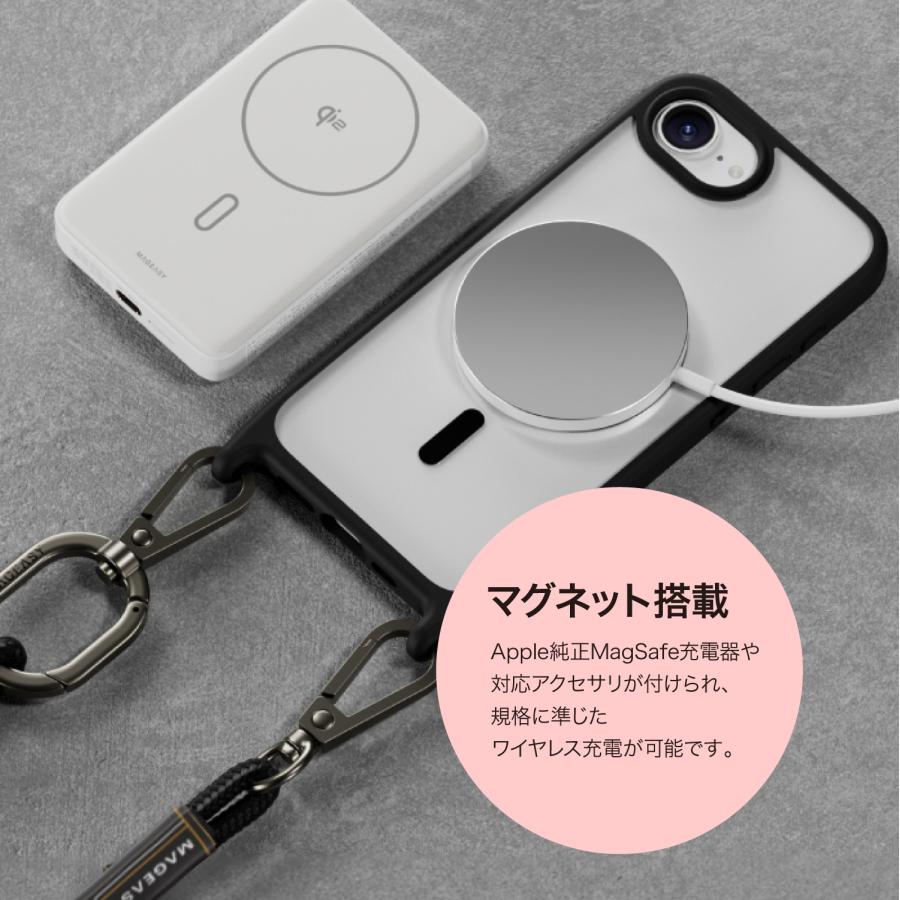 iPhone 16e ケース ショルダー ストラップ 付き クリア マグネット リング付き 耐衝撃 スマホケース カバー iPhone16e アイフォン16 e 対応 MagEasy Roam M | MAGEASY | 04