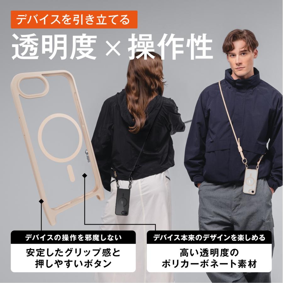 iPhone 17e iPhone 16e ケース ショルダー ストラップ 付 マグネット 付 クリア スマホケース iPhone17e iPhone16e アイフォン17e 16e 対応 MagEasy Roam M | MAGEASY | 06