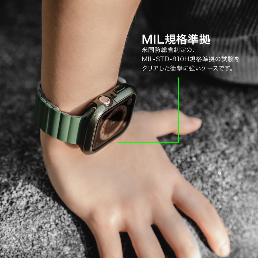 MAGEASY Apple Watch 45mm ケース 米軍 MIL規格 耐衝撃 アルミ TPU