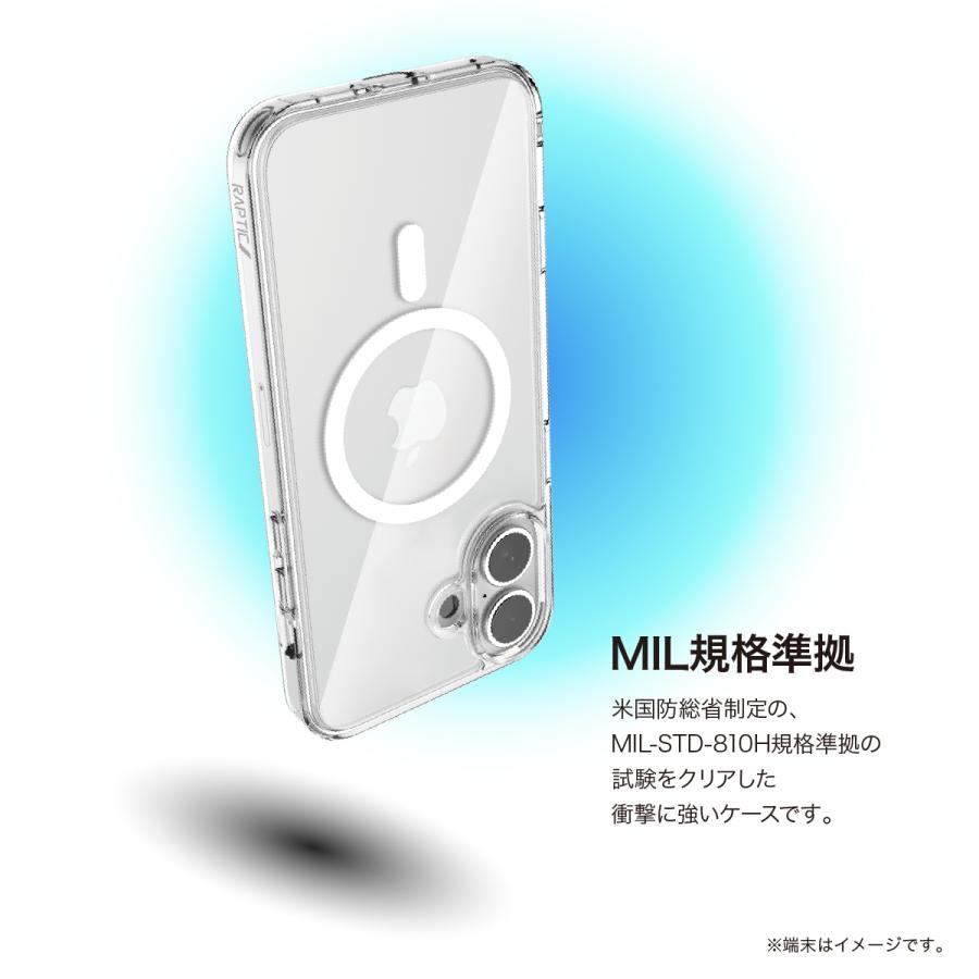 iPhone 16 ケース MagSafe 対応 耐衝撃 米軍 MIL規格 クリア 耐衝撃ケース 透明 薄型 マグセーフ スマホケース iPhone16 対応 RAPTIC Crystal MagSafe | RAPTIC | 02
