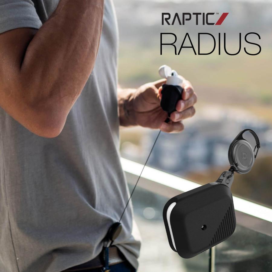 AirPods ケース 耐衝撃 薄型 シリコン ソフト カバー落下防止 カラビナ リール 付属 衝撃吸収 保護 ケースカバー エアーポッズ エアーポッツ 対応 Raptic Radius | RAPTIC