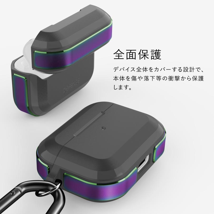 AirPods Pro ケース 耐衝撃 アルミ カラビナ 付き カバー アルミ × PC 衝撃吸収 ケースカバー エアーポッズプロ エアーポッツプロ MWP22J/A 対応 RAPTIC Trek | RAPTIC | 01