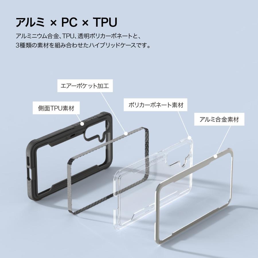 【在庫処分】【RAPTIC】 Galaxy S24 対応 ケース 耐 米軍MIL RAPTIC Galaxy S24 ケース 耐衝撃 米軍MIL規格 クリア アルミ