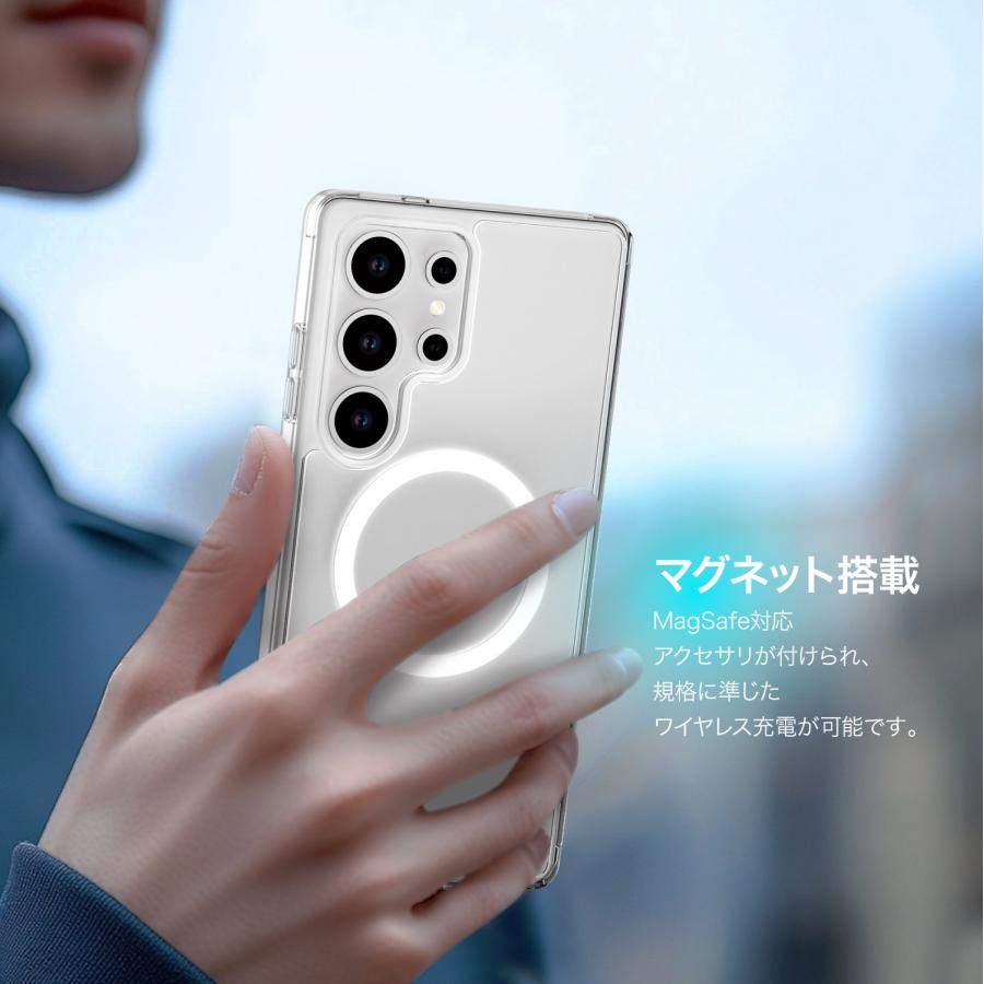RAPTIC Galaxy S25 Ultra ケース クリア MagSafe対応 耐衝撃