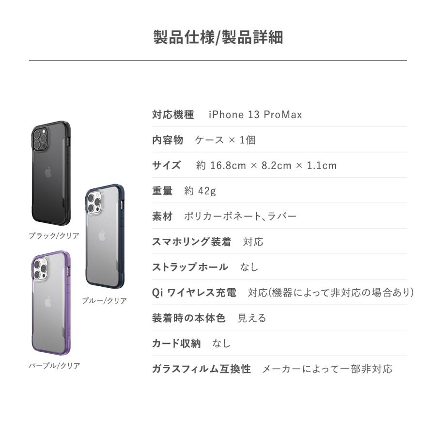 iPhone13Pro Max ケース クリア 米軍 MIL規格 透明 薄型 エコ スマホケース 耐衝撃 クリアケース カバー iPhone13 ( アイフォン13 ) ProMax 対応 RAPTIC Terrain | RAPTIC | 06