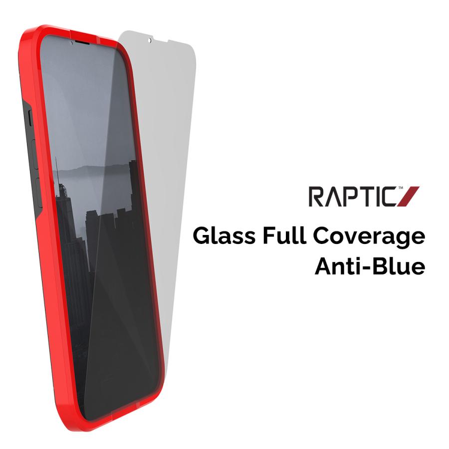 iPhone14Plus ガラスフィルム ブルーライトカット 9H ガラス 気泡 防止 フィルム iPhone14 Plus アイフォン14プラス 対応 RAPTIC Glass Full Coverage Anti-Blue | RAPTIC