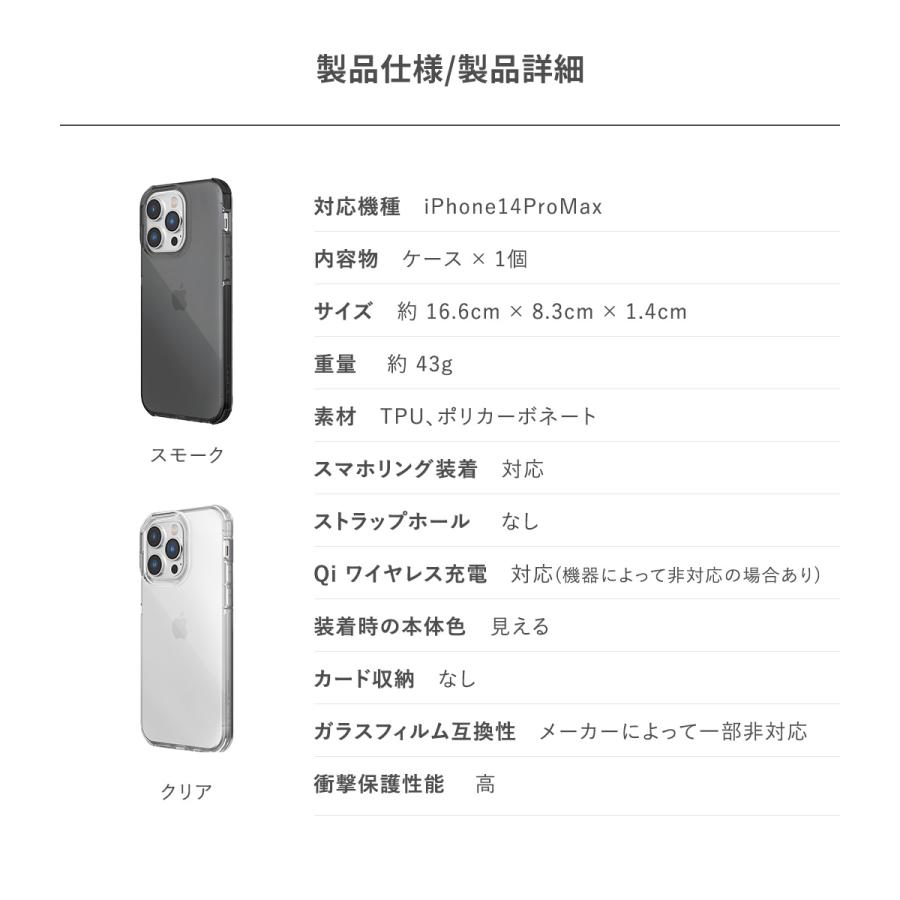 iPhone 14 Pro Max ケース クリア カバー 耐衝撃 シンプル スマホケース 薄型 透明 クリアケース iPhone14ProMax アイフォン14プロマックス 対応 RAPTIC Clear | RAPTIC | 06