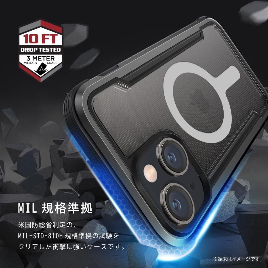 iPhone15 ケース Magsafe 対応 米軍 MIL規格 クリア 耐衝撃 アルミ フレーム カバー Apple iPhone 15 アイフォン15 対応 RAPTIC Shield MagSafe | RAPTIC | 02