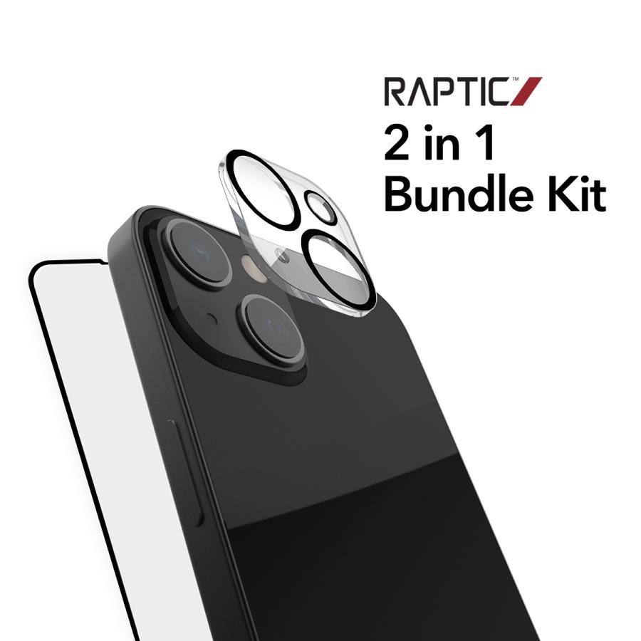 iPhone15 液晶 ガラスフィルム カメラ保護フィルム セット 9H ガラス 指紋 防止 Apple iPhone 15 アイフォン15 対応 RAPTIC 2 in 1 Bundle Kit | RAPTIC