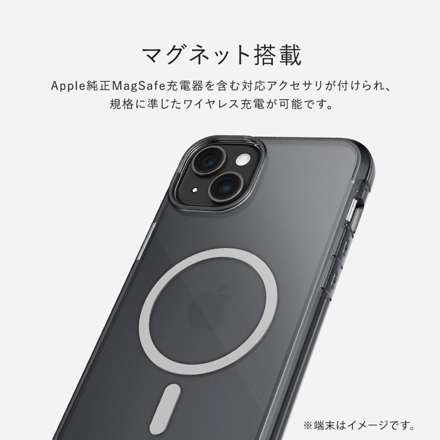 iPhone15Pro ケース Magsafe 対応 米軍 MIL規格 クリア 耐衝撃 アルミ フレーム カバー Apple iPhone15 Pro アイフォン15 プロ 対応 RAPTIC Air MagSafe｜comwap｜02