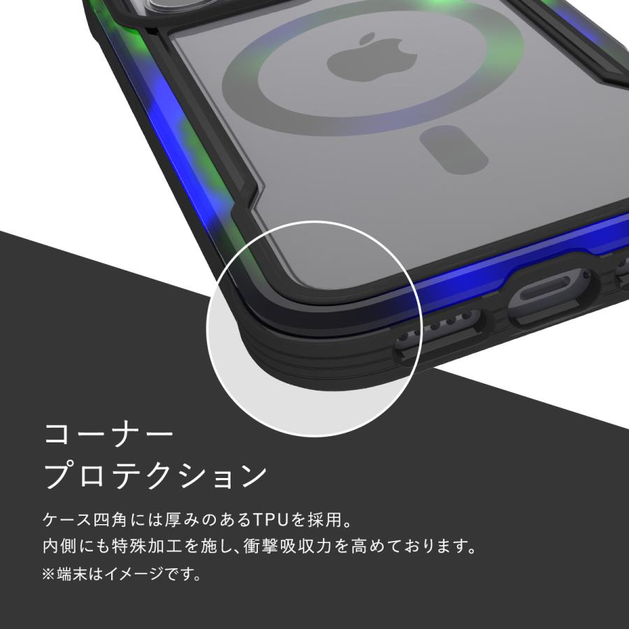 iPhone15Pro ケース Magsafe 対応 米軍 MIL規格 クリア 耐衝撃 グラデーション カバー Apple iPhone15 Pro アイフォン15 プロ RAPTIC Shield 2.0 MagSafe | RAPTIC | 03