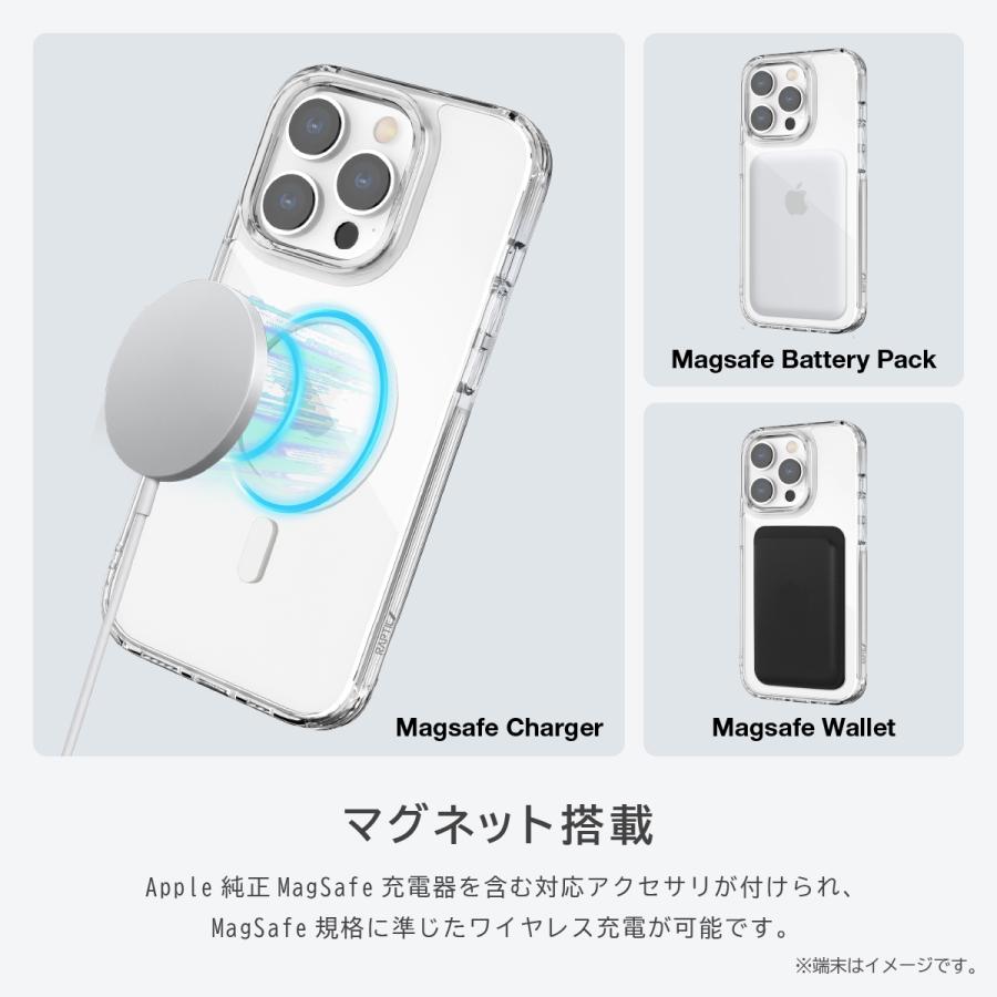 iPhone15Pro ケース Magsafe 対応 米軍 MIL規格 クリア 耐衝撃 透明 薄型 カバー Apple iPhone15 Pro アイフォン15 プロ 対応 RAPTIC Crystal MagSafe | RAPTIC | 01