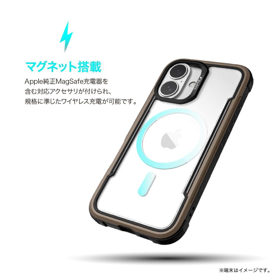 iPhone 16 Plus ケース クリア MagSafe 対応 耐衝撃 米軍 MIL規格 スマホケース アルミ フレーム iPhone16Plus アイフォン16 プラス 対応 RAPTIC Shield MagSafe | RAPTIC | 01