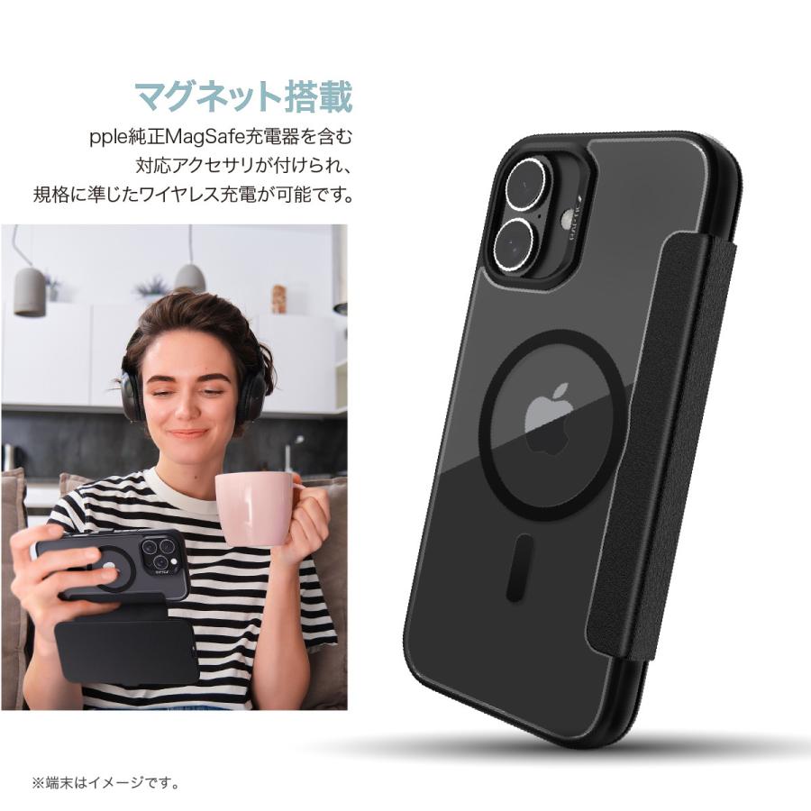 iPhone 16 Plus ケース マグセーフ 対応 手帳型 耐衝撃 クリア カバー 背面 レザー カード 収納 手帳型ケース iPhone16Plus 対応 RAPTIC Urban Folio MagSafe | RAPTIC | 03