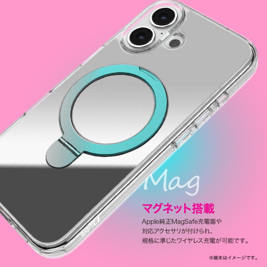 iPhone 16 Plus ケース クリア マグセーフ 対応 耐衝撃 ストラップホール スタンド 付 スマホケース iPhone16Plus 対応 RAPTIC Air Stand Mirror MagSafe | RAPTIC | 03