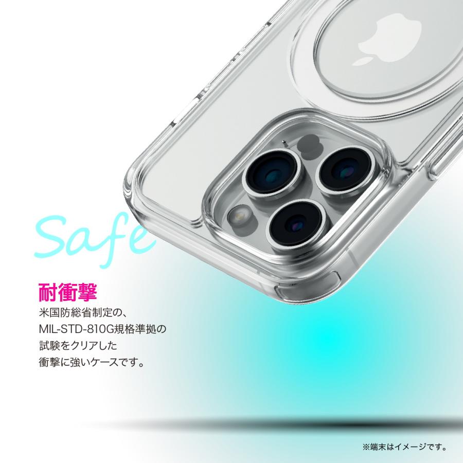 iPhone 16 Plus ケース クリア マグセーフ 対応 耐衝撃 ストラップホール スタンド 付 スマホケース iPhone16Plus 対応 RAPTIC Air Stand Mirror MagSafe | RAPTIC | 04