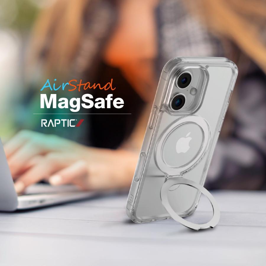 iPhone 16 Plus ケース クリア マグセーフ 対応 耐衝撃 ストラップホール スタンド 付 スマホケース iPhone16Plus 対応 RAPTIC Air Stand MagSafe | RAPTIC