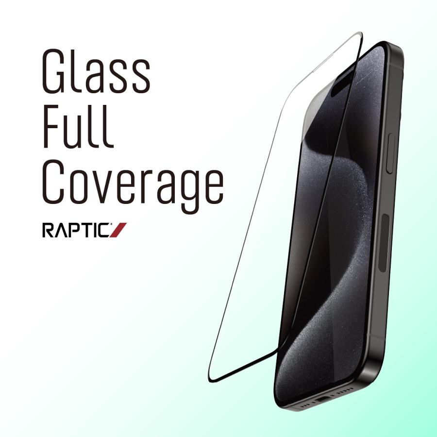 iPhone 16 Plus ガラスフィルム 9H 強化ガラス 気泡防止 フィルム ラウンドエッジ 加工 指紋防止 保護フィルム iPhone16Plus 対応 RAPTIC Glass Full Coverage | RAPTIC