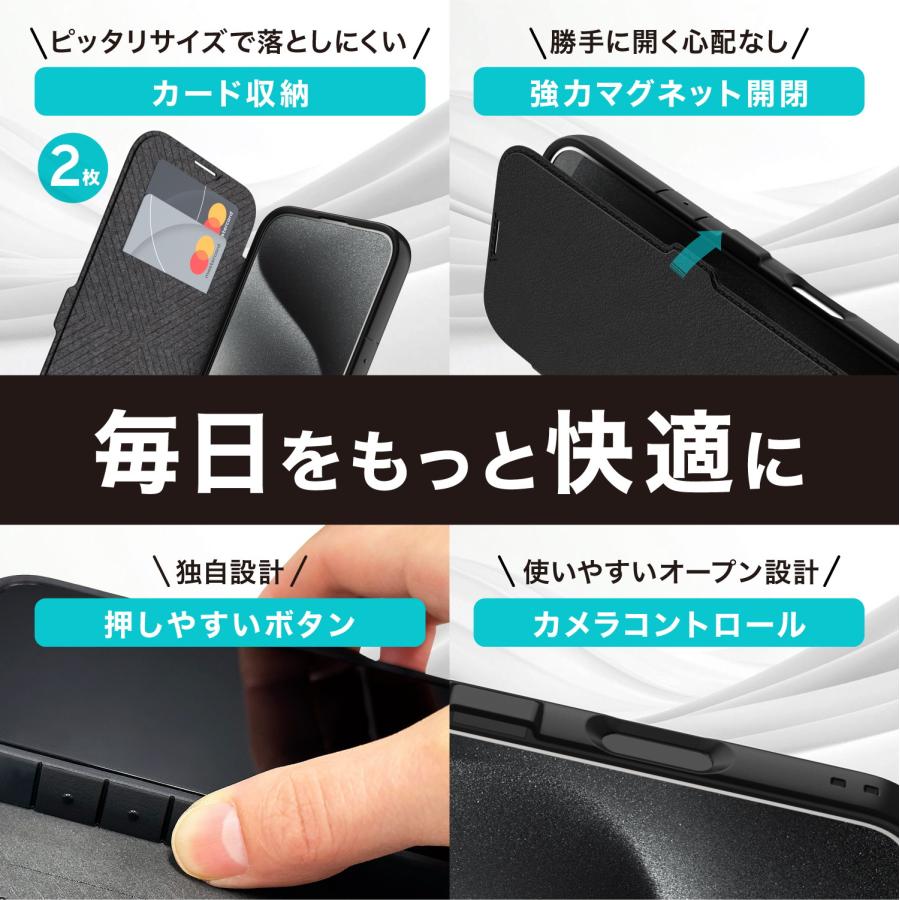 iPhone 16 Pro Max ケース 手帳型 耐衝撃 MIL 規格 クリア カバー 背面 レザー カード 収納 手帳型ケース iPhone16ProMax 対応 RAPTIC Urban Folio | RAPTIC | 02