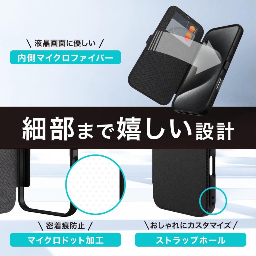 iPhone 16 Pro Max ケース 手帳型 耐衝撃 MIL 規格 クリア カバー 背面 レザー カード 収納 手帳型ケース iPhone16ProMax 対応 RAPTIC Urban Folio | RAPTIC | 06