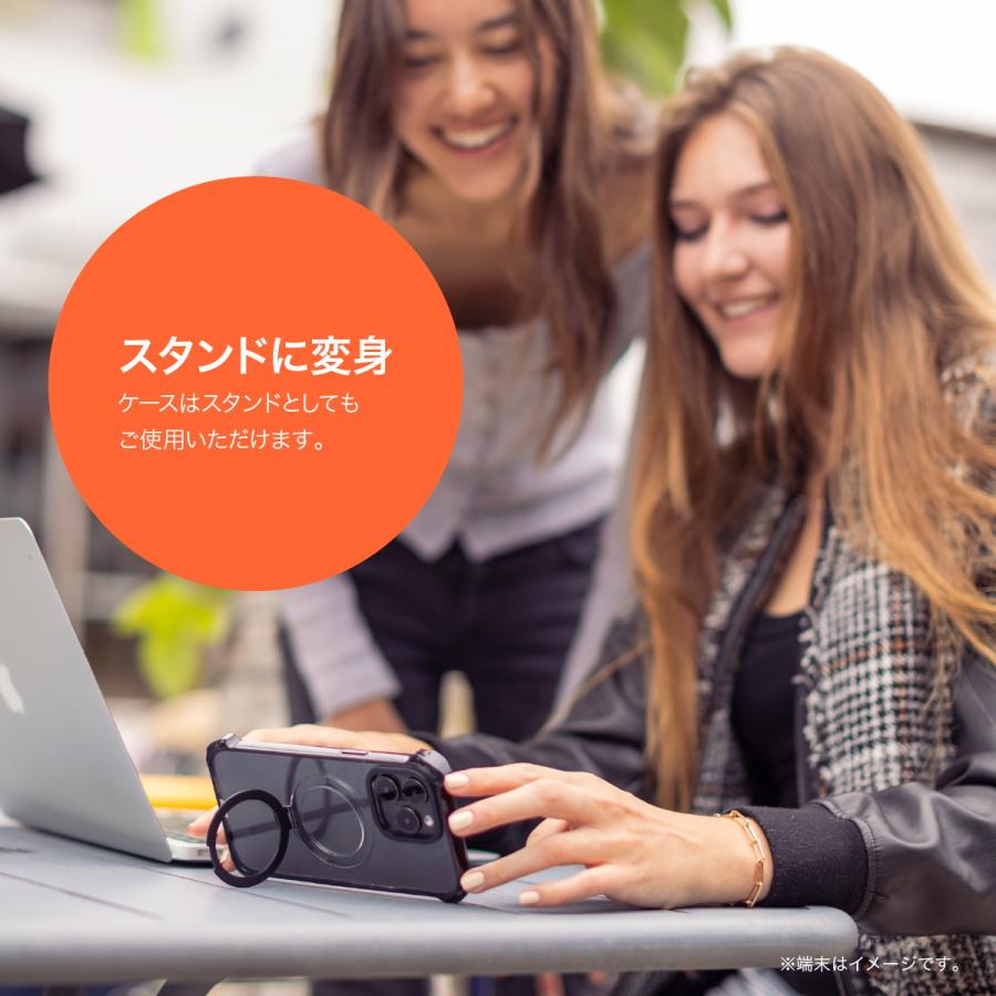 iPhone 16 Pro Max ケース クリア MagSafe 対応 スタンド リング付き 耐衝撃 スマホケース アイフォン16 ProMax 対応 RAPTIC Dual Impact Kick MagSafe | RAPTIC | 01