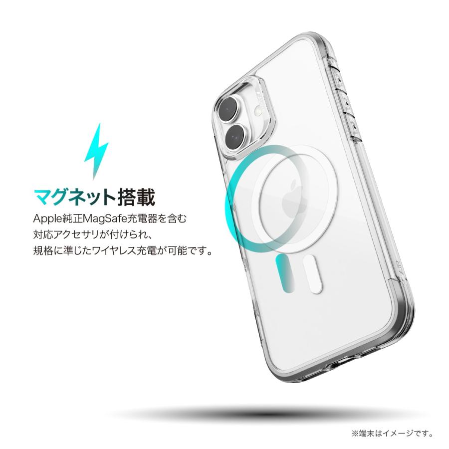 iPhone 16 ケース MagSafe 対応 耐衝撃 米軍 MIL規格 クリア 耐衝撃ケース アルミ フレーム Apple iPhone16 アイフォン 16 対応 RAPTIC Air MagSafe | RAPTIC | 01