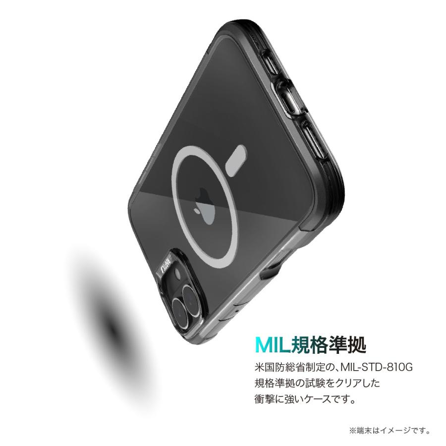 iPhone 16 ケース MagSafe 対応 耐衝撃 米軍 MIL規格 クリア 耐衝撃ケース アルミ フレーム Apple iPhone16 アイフォン 16 対応 RAPTIC Air MagSafe | RAPTIC | 02