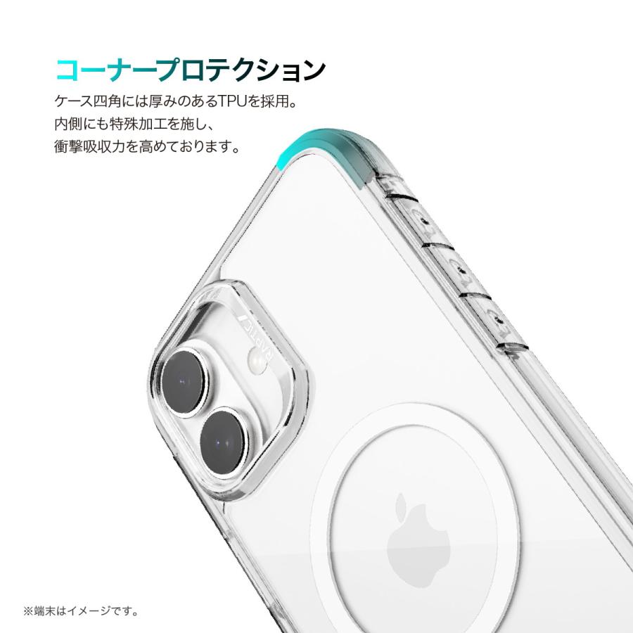 iPhone 16 ケース MagSafe 対応 耐衝撃 米軍 MIL規格 クリア 耐衝撃ケース アルミ フレーム Apple iPhone16 アイフォン 16 対応 RAPTIC Air MagSafe | RAPTIC | 03