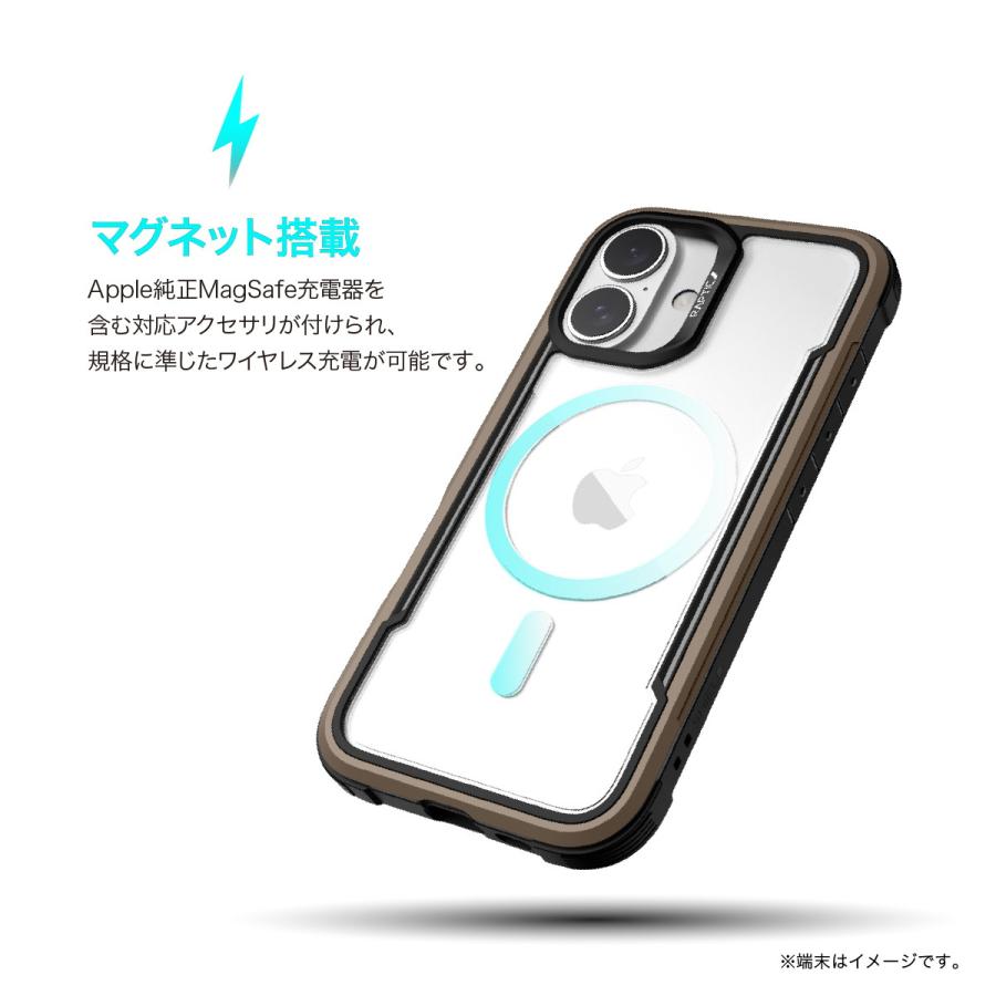 iPhone 16 ケース クリア MagSafe 対応 耐衝撃 米軍 MIL規格 スマホケース アルミ フレーム Apple iPhone16 アイフォン 16 対応 RAPTIC Shield MagSafe | RAPTIC | 01