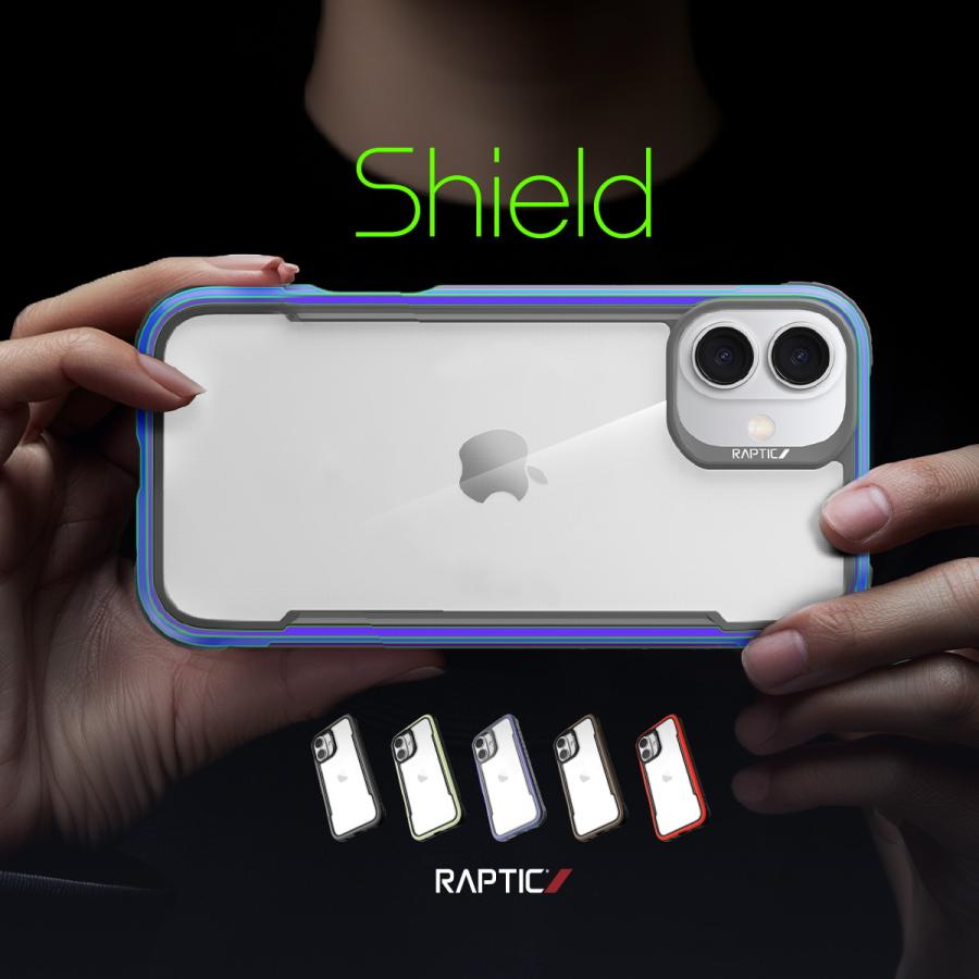 iPhone 16 ケース クリア 耐衝撃 米軍MIL規格 スマホケース 薄型 アルミ フレーム 透明 スマホカバー Apple iPhone16 アイフォン 16 対応 RAPTIC Shield | RAPTIC