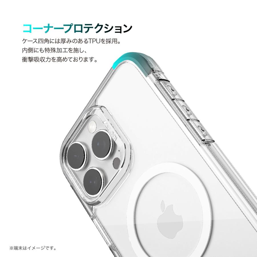 iPhone 16 Pro ケース MagSafe 対応 耐衝撃 米軍 MIL規格 クリア 耐衝撃ケース アルミ フレーム Apple iPhone16Pro アイフォン16 プロ 対応 RAPTIC Air MagSafe | RAPTIC | 03