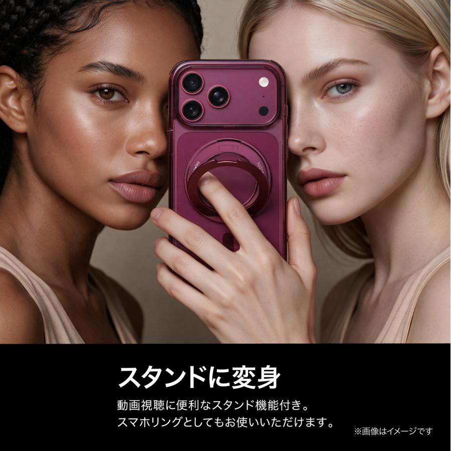 iPhone 18 Pro Max iPhone 17 Pro Max ケース MagSafe対応 回転 リング スタンド 耐衝撃 クリア スマホケース iPhone18 プロマックス 対応 Air Stand | RAPTIC | 01