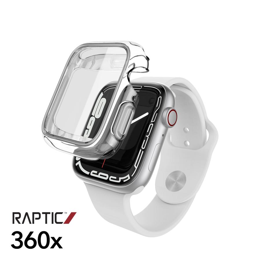 RAPTIC Apple Watch 9 8 7 45mm ケース クリア 全面保護 耐衝撃 クリア 