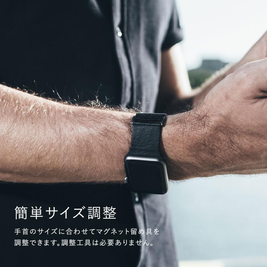 Apple Watch 8 SE2 7 45mm & 44mm 42mm バンド ステンレス ミラネーゼループ レザー ベルト AppleWatch SE 6 5 4 3 2 対応 RAPTIC Hybrid Mesh Band | RAPTIC | 04