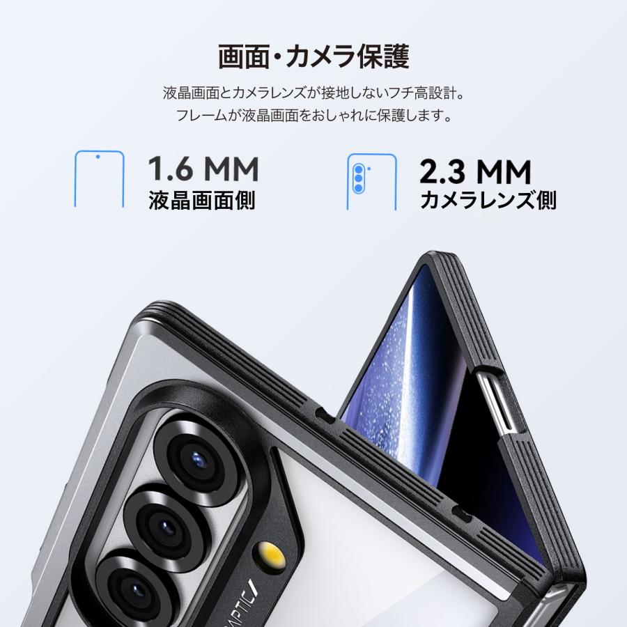 RAPTIC Galaxy Z Fold7 ケース クリア MagSafe 耐衝撃 スマホケース