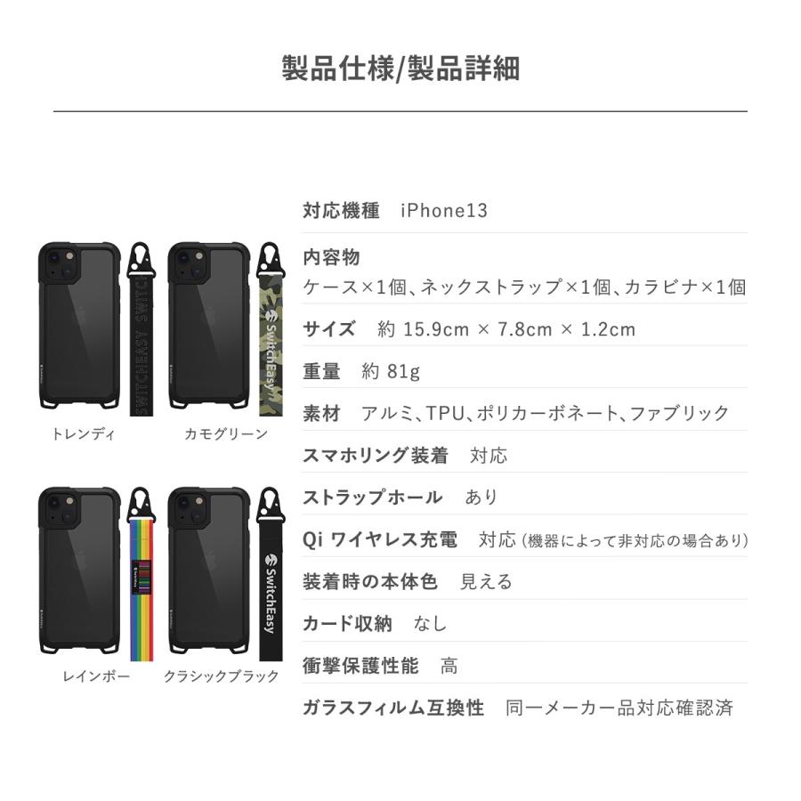 SwitchEasy iPhone13 ケース 米軍MIL規格 クリア クロスボディ