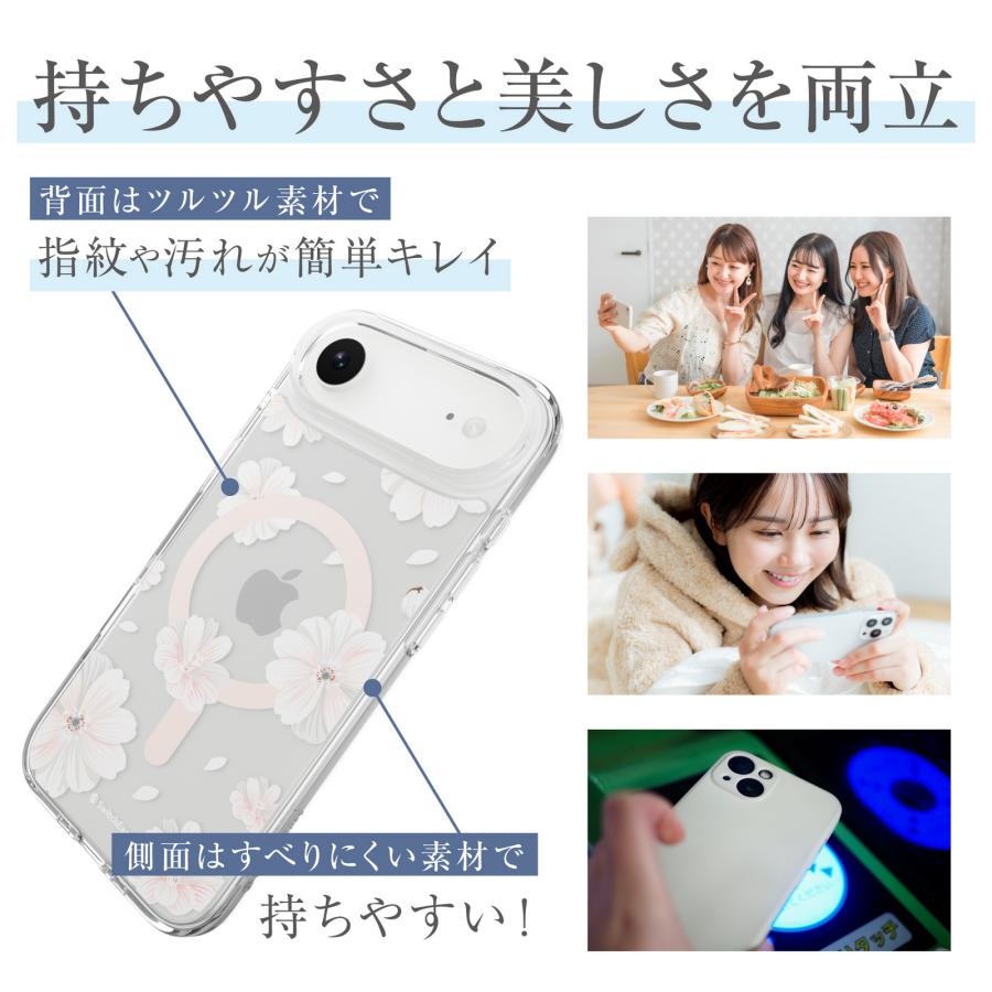 SwitchEasy iPhone 17 Pro ケース クリア MagSafe 対応 花柄