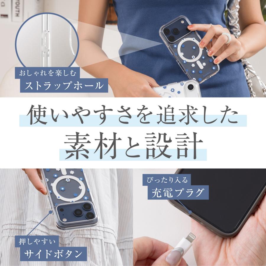 iPhone17Pro CASSETIFY 花柄 MagSafe対応ケース SwitchEasy iPhone 17 ケース クリア MagSafe 対応 花柄