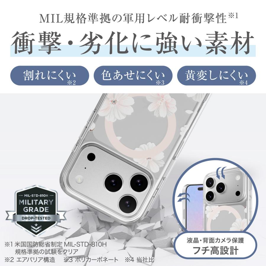 SwitchEasy iPhone 17 Pro ケース クリア MagSafe 対応 花柄